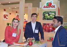 From Sadpol, Export Manager- Iryna and Board Member, Michal Radecki, speaking to a visitor at their stand.