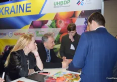 Important discussions at the Ukrainian stand.
