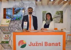 This was the first year that Juzni Banat from Serbia had a stand at Fruit Logistica. Pictured, from left to right is Milan Zivkovic and Maja Zaric.