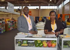 From Keitt Exporters Ltd from Kenya, Japheth Mbandi and Anne Kavai. Many of the visitors showed extra interest in their french beans and avocados.