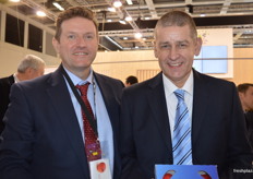 Steve Maxwell and Gary Harrison from Worldwide Fruit at the T&G stand.
