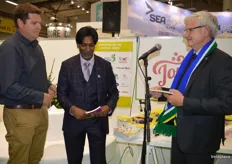 For the first time South Africa's FPEF did an official launch of the South African Export Directory from the stand, CEO Anton Kruger presents the first copies. Anton Kiewit, FPEF Chairman, Luke Govendor, South African Department of Trade & Industry, Anton Kruger, FPEF CEO
