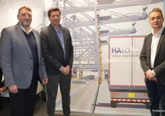 Simon Trewin - SH Pratt, Howard Gill - Kinship Logisitcs and Gavin Knight who is manager of Pratt's new venture Halo, which will handle multi-temperature products in DP World London Gateway and distribute them to the UK consumer market via 400 vehicles, The first ground was broken last week, the venture should be up and running by the end of September.