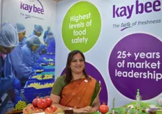 Anjali Limaye from KayBee, with some of the company's products.