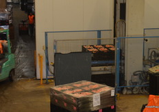 Stacking of the creates is automated.