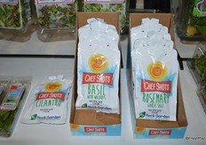 Chef Shots, a new product from Rock Garden/Coosemans Worldwide are available in basil/walnut, cilantro, rosemary/garlic/sage and herbs en provence.