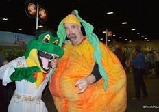 Elvis Crocodile and Georgia peach taking a photo opportunity.