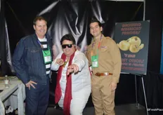 Joseph Casey, Elvis aka Gary Caloroso and Carlos Marquez with Giumarra Companies have fun with the Produce is King theme.