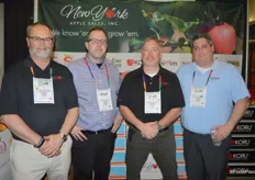 New York Apple Sales represented by Jim Allen, John Cushing and Michael Harwood. Second from left is Dennis MacPherson with Scotian Gold.