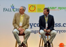 David Brazelton (Fall Creek Farm & Nursery) and Andres Armstrong (Chilean Blueberry Committee) listening attentively to Carlos Stabile(Samconsult).