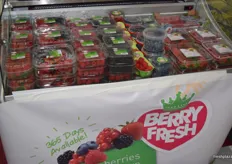 A variety of Berry Fresh berries on display at the Special Fruit stand.