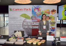 Regine Leone at the Carton Pack stand.