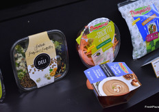 Products were showed at the entrance of the exhibition