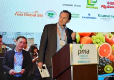 Darren Keating, CEO of PMA Australia-New Zealand is chairing a session on the impact of China's increased domestic production. On the panel are Jae Chun of Driscoll's China and Mau Wah Liu, Chairman of the Board at Joy Wing Mau.