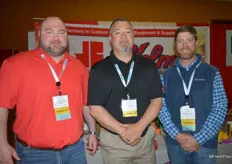 Rich Rice with Volm Companies flanked by Chris Fasano and James Rocco Fasano of J.R. Supply Company. J.R. Supply Company handles the distribution for Volm Companies in South Texas.