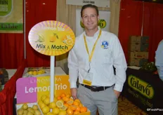 Stephen Sheldon with Limoneira Citrus, showing the Limoneira lemon trio