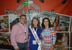 Gerry Lozano, Texas Watermelon Queen Hannah Crisp and Barbara Duda with the Texas Watermelon Association.