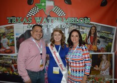 Gerry Lozano, Texas Watermelon Queen Hannah Crisp and Barbara Duda with the Texas Watermelon Association.