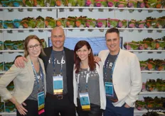 Jessica Wells, Greg Kennedy, Rindi Bristol and John Lambiris with Star Produce proudly stand in front of the wall of Inspired Greens.
