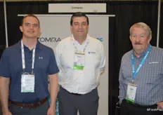 Jeremy Loewen with Van Doren Sales, Diarmuid Meagher with Tomra Sorting Solutions and Jody Jackson with Tomra/Compac.