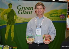 Merritt Bruce with Growers Express - Green Giant Fresh proudly shows a Fried Rice Bowl and Burrito Bowl that were recently launched as part of a line of six.