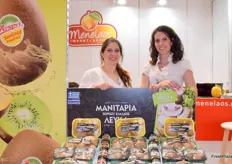 Foteini Papazoglou and Angeliki Paloumpi from Meneloos Fruits, traders of kiwi’s and mushrooms.