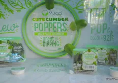 CuteCumber™ Poppers from Mucci Farms. They are smaller, crunchier and more convenient than the original ones. They come with a dip and are offered in assorted pack styles.