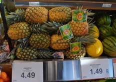 Pineapples from Costa Rica, avaialable for CAD 4.49 each.
