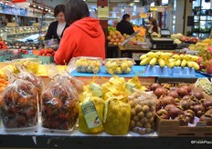 Rambutan, longan and mangosteen all available at this independent fruit stall.