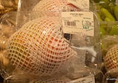 Peruvian mango, carefully wrapped and sold for CAD 11.10 a piece.