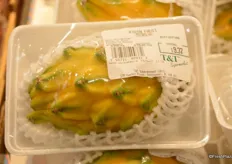 Individually wrapped yellow pitahaya for CAD 9.37/piece.