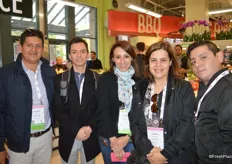A group of representatives from Ecuador. Norman Faican Landacay with Anca Tropical Fresh grows yellow pitahayas. Second from left is Luis Salcedo with Pro Ecuador, in the middle is Patricia Novillo with Canchacoto Fruits who grows granadillas. Marysabel Gonzalez with TFO Canada and on the right is Gabriel Alejandro Trelles with EcuaLife's, also grower of yellow pitahayas.