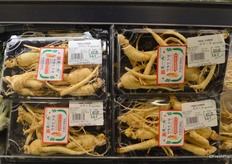 Fresh ginseng from Korea.