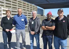 Donna Reynolds, President of the M&R Company, Tad Brusseau and Ed Huffman with Sutherland SA, Kam Chauhan with FreshPack Okanagan Fruit and Jeremy Fieldman with M&R Company are all onsite and involved in the cherry harvest and packing process.