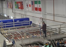 Employee makes sure no leaves have make it through.