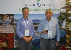 Robert Graham and Julian Shaw at Agronico who supply seed potatoes from Tasmania.