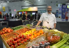 James Beltrum with some great fresh produce at the Rijk Zwan stand.