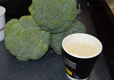 A surprisingly tasty Broccolatte at the Hort Innovations stand.