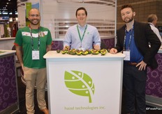 Mario Cervantes, Ken Kurita and Pat Flynn with Hazel Technologies. The company develops products in the form of packaging inserts that slow ripening of produce due to ethylene.