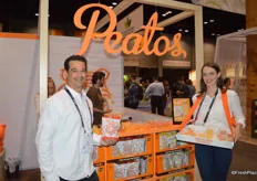 Marcus Seiden and Madeline Ulivieri with Snack it Forward promote the company's Peatos; a classic cheese snack without the calories.