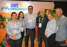 The team of Awe Sum Organics is well represented at OPS. From left to right: Sara Pettit, Jenn Heinlein, Brad Stark, David Brasell (with Bostock New Zealand), Lynn Sullivan, and Matt Landi.