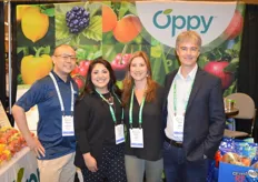 Raymond Wong with OriginO, Ambar Rodriguez, Rachel Mehdi and Chris Ford with Oppy promote distribution of Oppy's organic products.