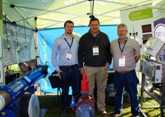 Hein Venter, Adri Liebenberg and Jip Bette, manning the Agriplas stall.