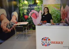 Rachel Montague-Ebbs at the Soloberry stand, the company has attended for four years now but this year was the first under the Soloberry name the joint brand for all of supply regions, the company are keen to offer the very best in berries and stonefruit to customers around Asia.
