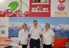PurPac recently acquired the New Zealand Fern Mark, a trademark from NZ which gives another layer of security especially in China. They expect more cherry volume this season which will start in December. Sharon Kirk, James Huffadine and Hillary Evan.
