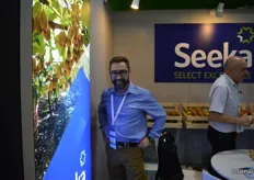 Michael Franks, CEO of Seeka, all smiles at the Seeka stand.
