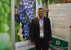 Nagesh Shetty was kept busy at the Deccan Produce stand.