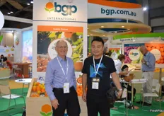 Neil Barker from BGP Internation had been run off his feet with enquiries, he is pictured here with a visitor to the stand.