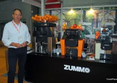 Pablo Bolinches from Zummo, Spain. First time exhibiting at the AFL presenting their juice machines.
