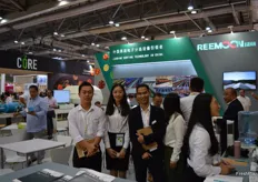 Sam Zhao, Lili Xiao and Jason Lai of Reemoon, ready to answer all questions at their front desk. Reemoon is specialized in developing, manufacturing and supplying postharvest equipment and solutions for fruit and vegetables, including sorting machine, washer, dryer, waxing machine and other accessory equipment.